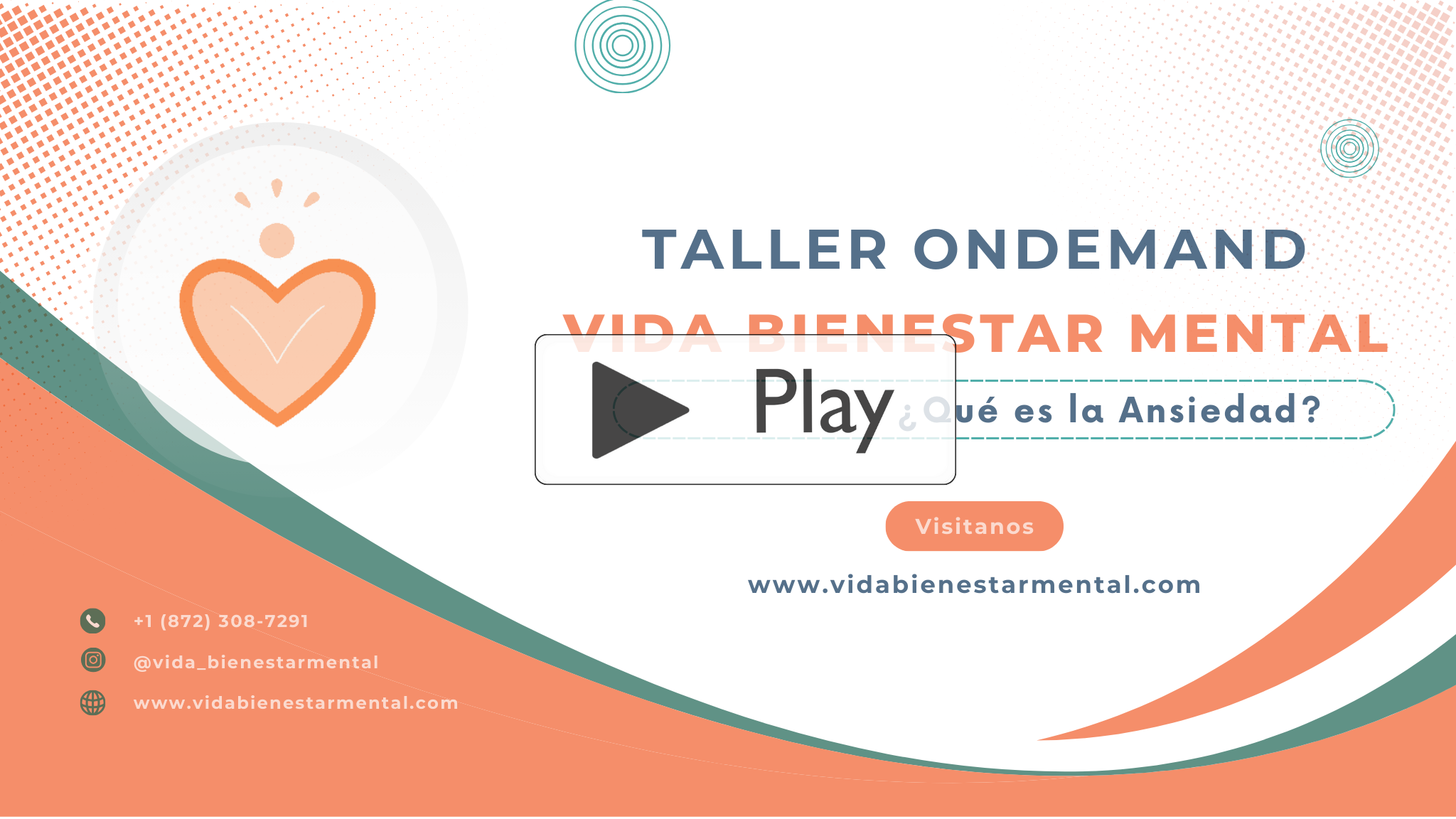 Foto con informacion para la presentacion del taller ondemand sobre ansiedad